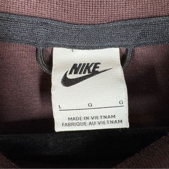 Nike Tech Fleece Knit Pullover Crew Neck Sweatshirt Brown Basalt Large CU4505 - Picture 3 of 6
